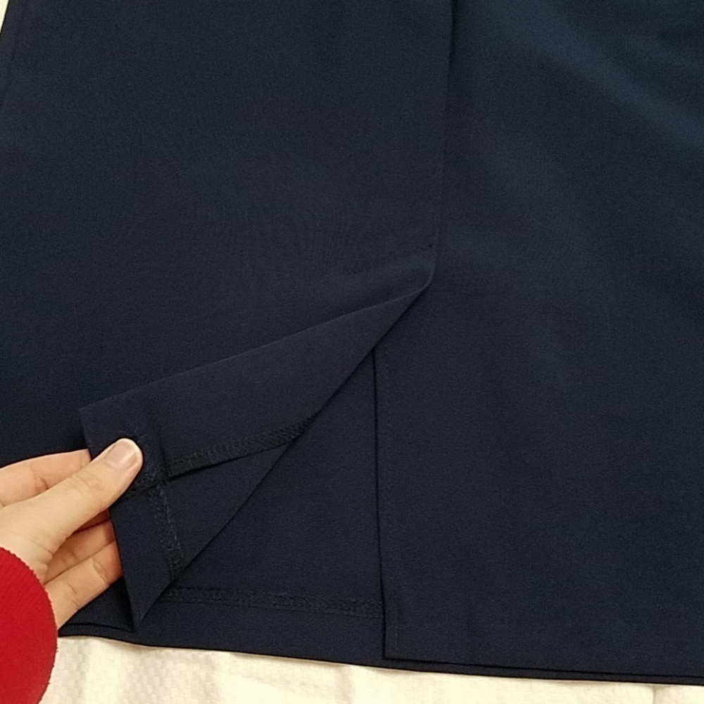 Laura Bettini cotton blend knee length v-neck career dress with pockets - Picture 5 of 7